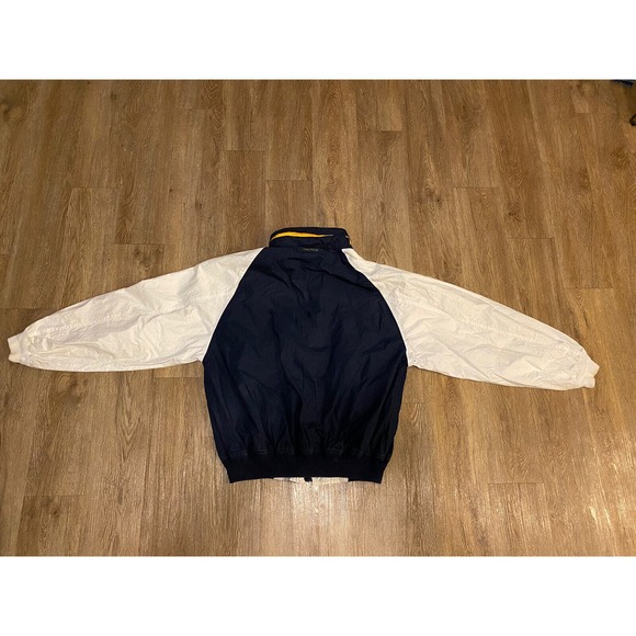 Vtg NAUTICA Sports Jacket Full Zip Hidden Hood Gorpcore Bomber Men's XL - Picture 3 of 12